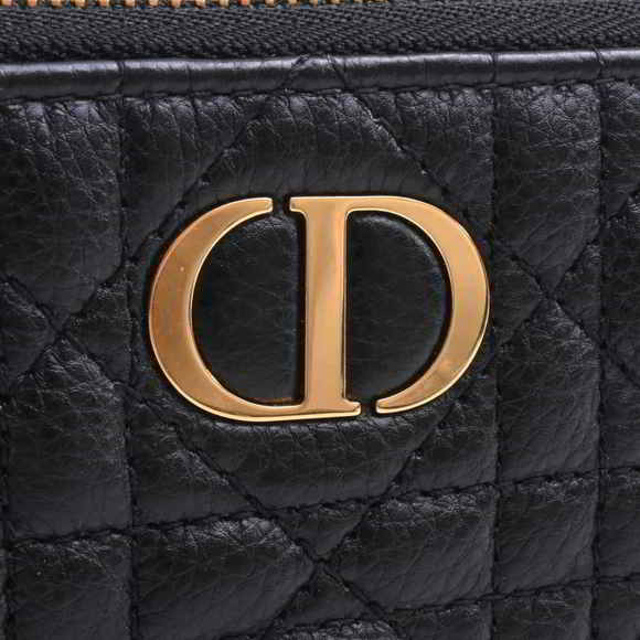 Christian Dior Canage Leather Caro Double Pouch Shoulder Bag Black Women's - Picture 8 of 10